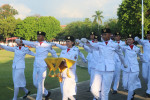 UPACARA PENURUNAN BENDERA MERAH PUTIH DALAM HUT RI KE-77